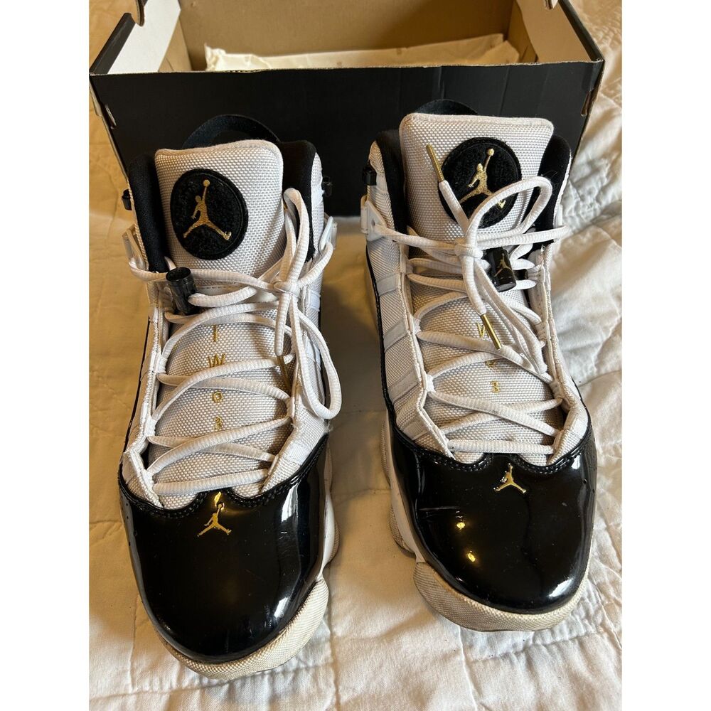 Jordan Basketball Shoes Black White Gold Men US 11 CW6993-100